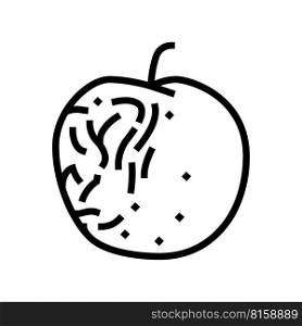 apple rotten food line icon vector. apple rotten food sign. isolated contour symbol black illustration. apple rotten food line icon vector illustration