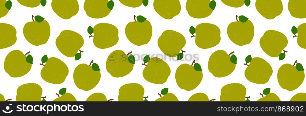 Apple seamless pattern. Fashion design. Fresh fruit. Vector sketch background. Food print for clothes, kitchen tablecloth, curtain or dishcloth