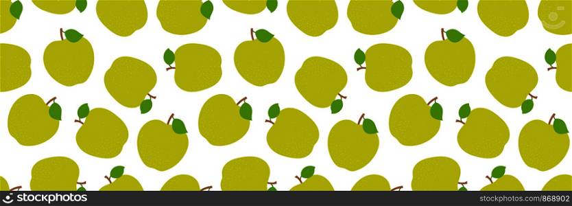 Apple seamless pattern. Fashion design. Fresh fruit. Vector sketch background. Food print for clothes, kitchen tablecloth, curtain or dishcloth