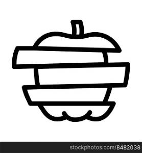 apple slices line icon vector. apple slices sign. isolated contour symbol black illustration. apple slices line icon vector illustration