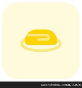 Apple strudel slice light icon vector