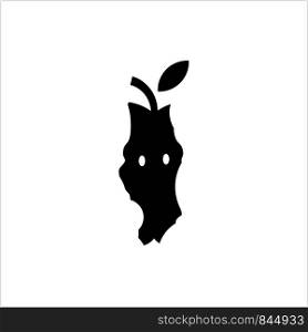 Apple Stub Icon, Apple Core Icon Vector Art Illustration