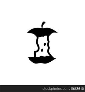 Apple Stub, Stump. Flat Vector Icon illustration. Simple black symbol on white background. Apple Stub, Stump sign design template for web and mobile UI element. Apple Stub, Stump Flat Vector Icon