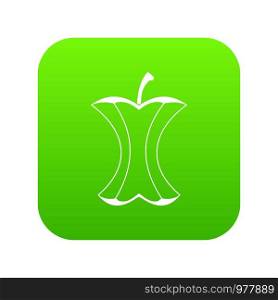 Apple stump icon digital green for any design isolated on white vector illustration. Apple stump icon digital green