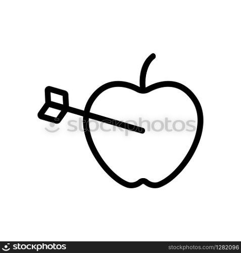Apple target icon vector. Thin line sign. Isolated contour symbol illustration. Apple target icon vector. Isolated contour symbol illustration