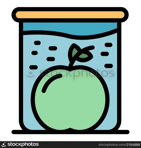 Apple test icon. Outline apple test vector icon color flat isolated. Apple test icon color outline vector