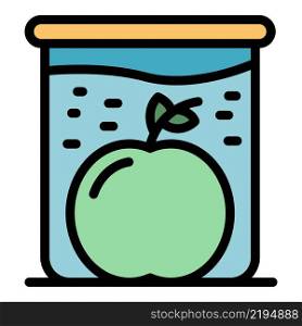 Apple test icon. Outline apple test vector icon color flat isolated. Apple test icon color outline vector