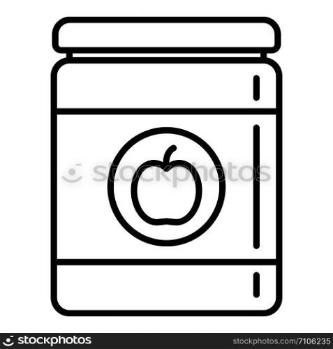 Apple toy jar icon. Outline apple toy jar vector icon for web design isolated on white background. Apple toy jar icon, outline style