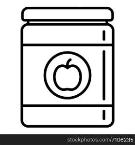 Apple toy jar icon. Outline apple toy jar vector icon for web design isolated on white background. Apple toy jar icon, outline style