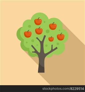 Apple tree icon flat vector. Plant bush. Different harvest. Apple tree icon flat vector. Plant bush