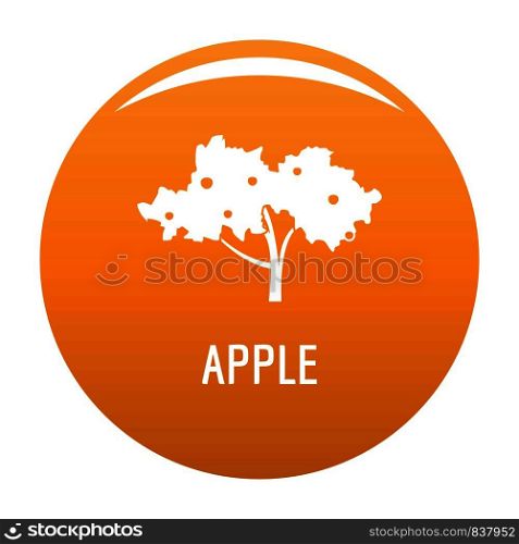 Apple tree icon. Simple illustration of apple tree vector icon for any design orange. Apple tree icon vector orange