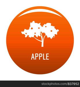 Apple tree icon. Simple illustration of apple tree vector icon for any design orange. Apple tree icon vector orange