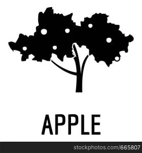 Apple tree icon. Simple illustration of apple tree vector icon for web. Apple tree icon, simple black style