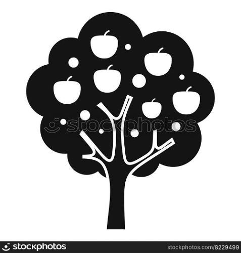 Apple tree icon simple vector. Plant bush. Different harvest. Apple tree icon simple vector. Plant bush