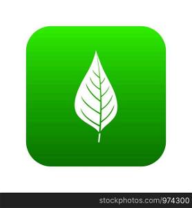 Apple tree leaf icon digital green for any design isolated on white vector illustration. Apple tree leaf icon digital green