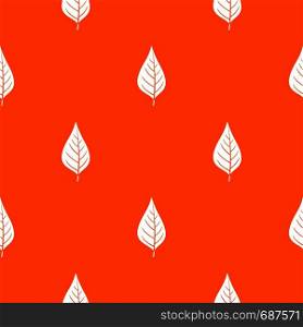 Apple tree leaf pattern repeat seamless in orange color for any design. Vector geometric illustration. Apple tree leaf pattern seamless