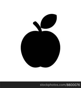 Apple, vector. Black apple icon on a white background.