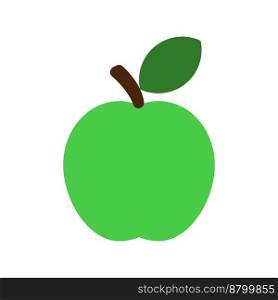 Apple, vector. Green apple icon on a white background.