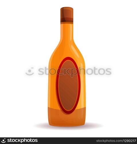 Apple vinegar bottle icon. Cartoon of apple vinegar bottle vector icon for web design isolated on white background. Apple vinegar bottle icon, cartoon style