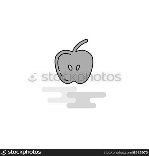 Apple Web Icon. Flat Line Filled Gray Icon Vector