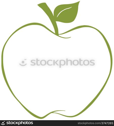 Apple With Green Outline