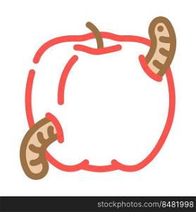 apple worm color icon vector. apple worm sign. isolated symbol illustration. apple worm color icon vector illustration