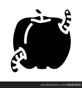 apple worm glyph icon vector. apple worm sign. isolated symbol illustration. apple worm glyph icon vector illustration
