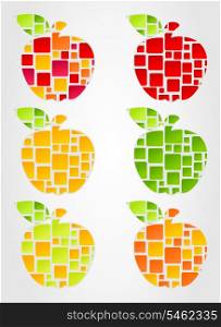 Apple2. The apple is divided into squares. A vector illustration