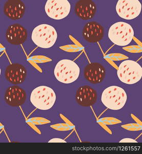 Apples and leaves seamless pattern in Scandinavian style. Botanical print. Design for fabric, textile print, wrapping paper, children textile. Vector illustration. Apples and leaves seamless pattern in Scandinavian style. Botanical print.