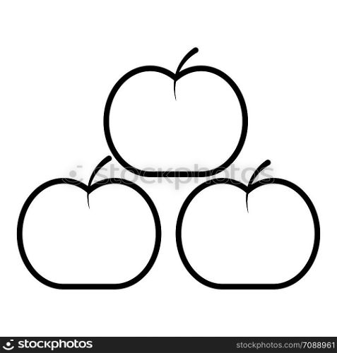 Apples icon. Outline illustration of apples vector icon for web design isolated on white background. Apples icon , outline style