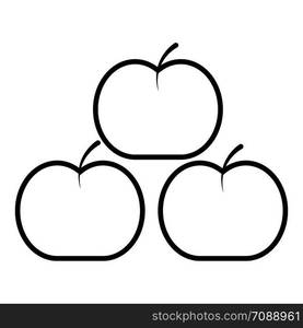 Apples icon. Outline illustration of apples vector icon for web design isolated on white background. Apples icon , outline style