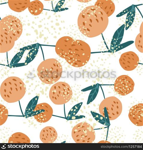 Apples seamless pattern in doodle style. Botanical print. Modern design for fabric, textile print, wrapping paper, children textile. Vector illustration.. Apples seamless pattern in doodle style. Botanical print.