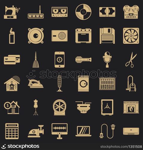 Appliance icons set. Simple style of 36 appliance vector icons for web for any design. Appliance icons set, simple style