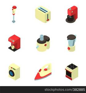 Appliances for kitchen icons set. Cartoon illustration of 9 appliances for kitchen vector icons for web. Appliances for kitchen icons set, cartoon style