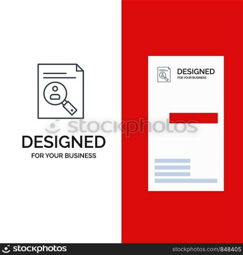Application, Clipboard, Curriculum, Cv, Resume, Staff Grey Logo Design and Business Card Template