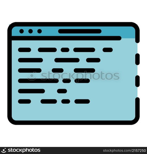 Application code icon. Outline application code vector icon color flat isolated. Application code icon color outline vector