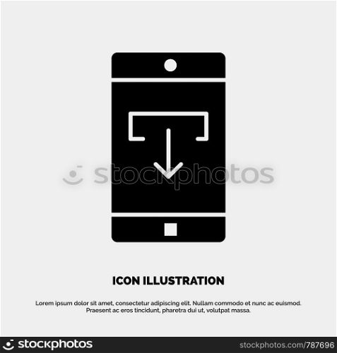 Application, Data, Download, Mobile, Mobile Application solid Glyph Icon vector