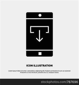 Application, Data, Download, Mobile, Mobile Application solid Glyph Icon vector
