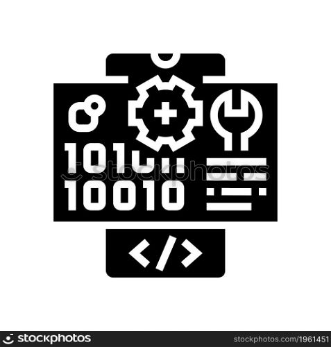 application development glyph icon vector. application development sign. isolated contour symbol black illustration. application development glyph icon vector illustration
