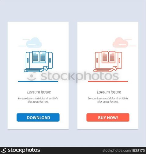 Application, File, Smartphone, Tablet, Transfer  Blue and Red Download and Buy Now web Widget Card Template