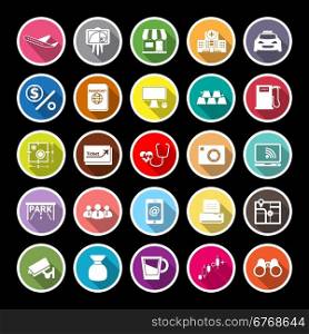 Application flat icons with long shadow, stock vector