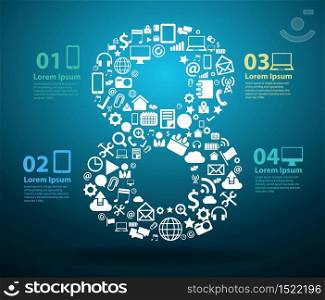 Application icons alphabet letters design, Technology business software and social media networking online concept, Vector illustration modern template design