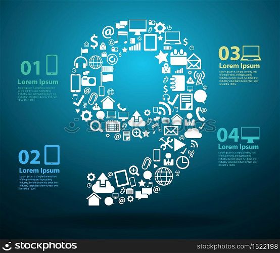 Application icons alphabet letters design, Technology business software and social media networking online concept, Vector illustration modern template design