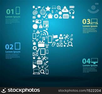 Application icons alphabet letters F design, Technology business software and social media networking online concept, Vector illustration modern template design