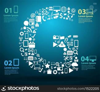 Application icons alphabet letters G design, Technology business software and social media networking online concept, Vector illustration modern template design