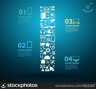 Application icons alphabet letters I design, Technology business software and social media networking online concept, Vector illustration modern template design