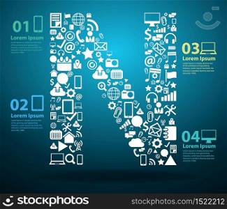Application icons alphabet letters N design, Technology business software and social media networking online concept, Vector illustration modern template design