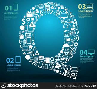 Application icons alphabet letters Q design, Technology business software and social media networking online concept, Vector illustration modern template design