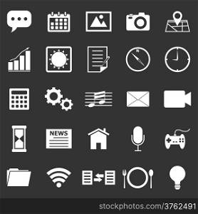 Application icons on black background, stock vector