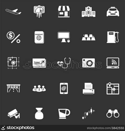 Application icons on gray background, stock vector